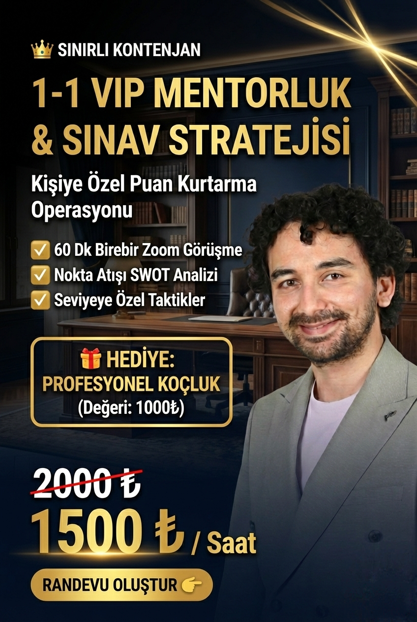 1-1 VIP MENTORLUK & SINAV STRATEJİSİ (Özel Ders)